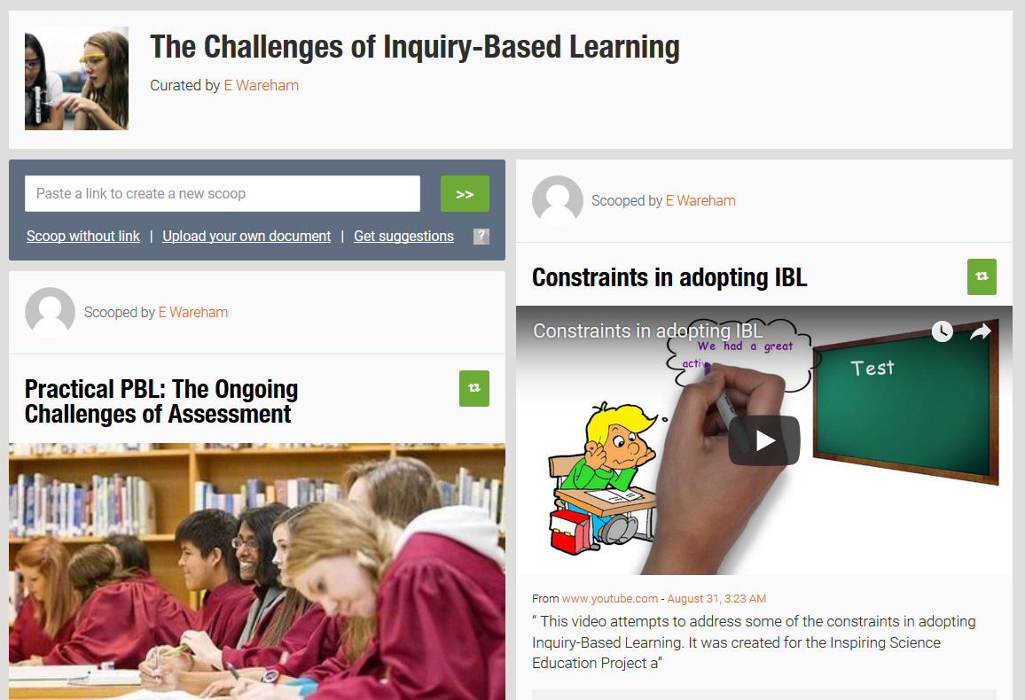 Screen cap of curation collection